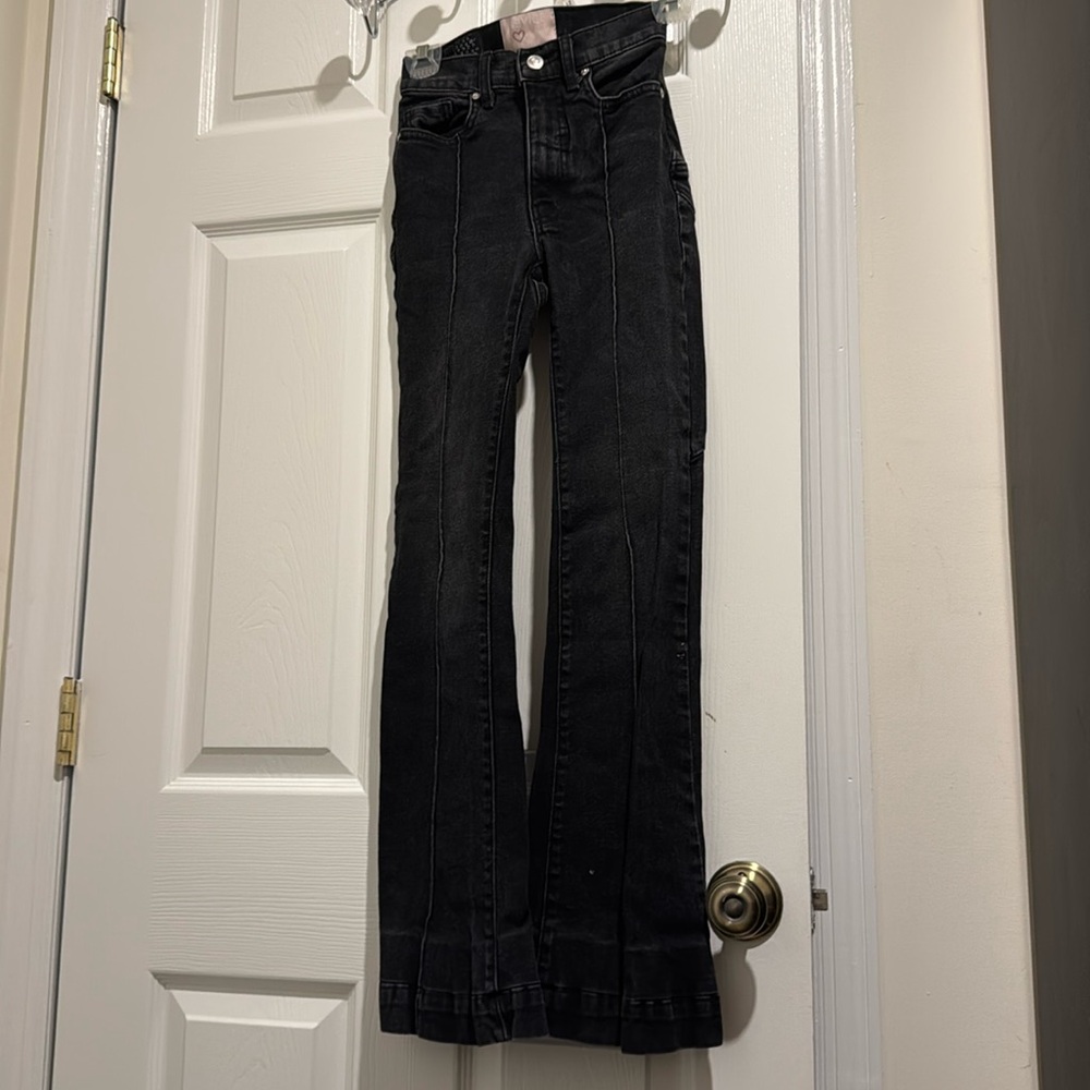 REVICE Black Flare Wide Leg Jeans High-Waisted